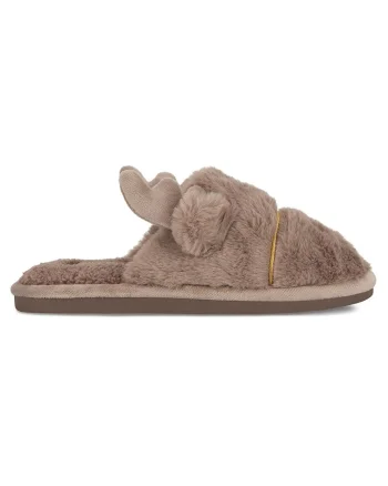 Papuci dama,  textil, bej