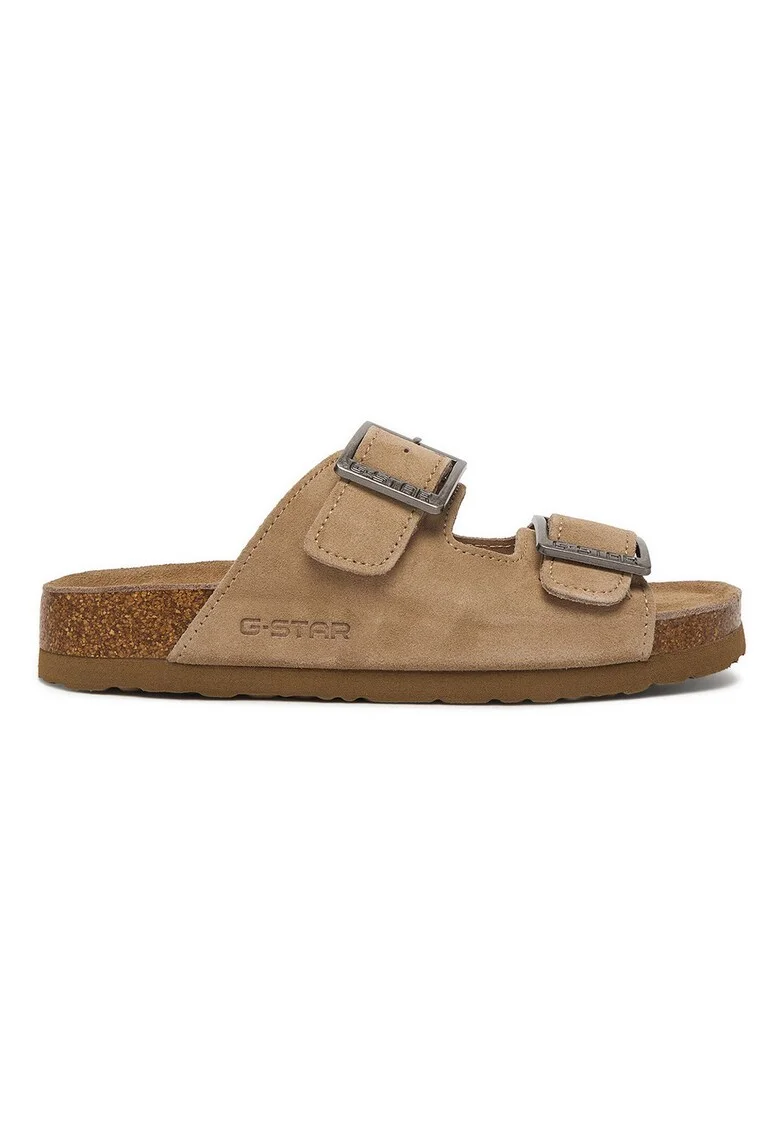 Papuci dama,  piele naturala, bej
