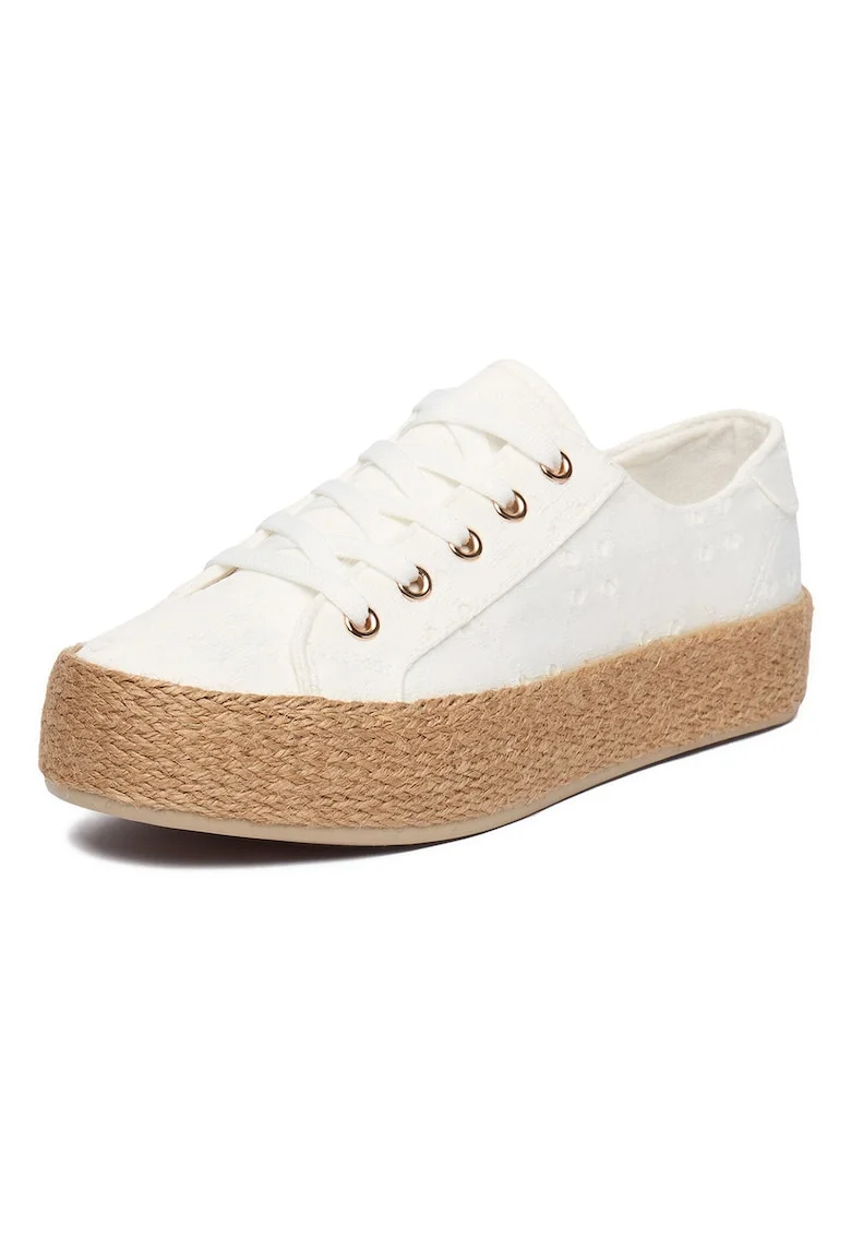 Espadrile dama,  tesatura, alb