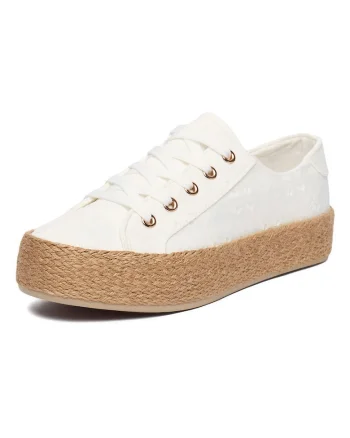 Espadrile dama,  tesatura, alb