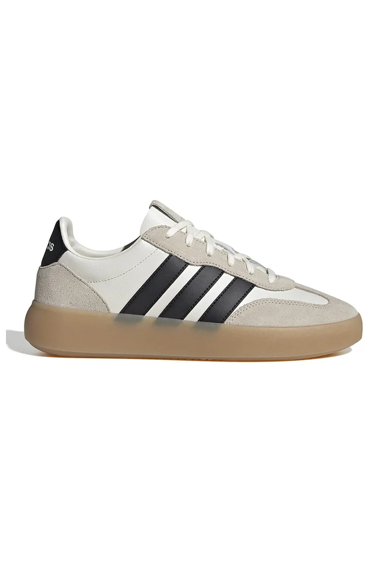 Pantofi sport de piele si piele intoarsa cu logo contrastant Barreda Decode, Negru/Alb murdar