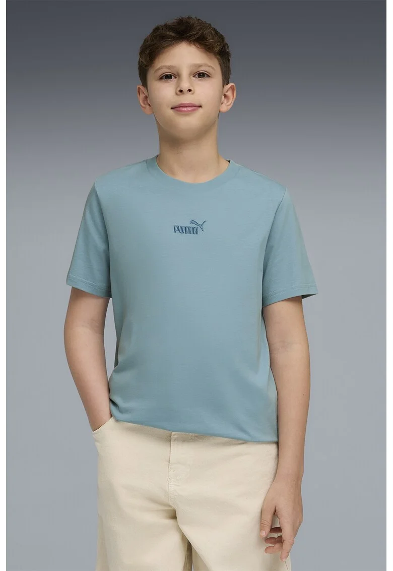 Tricou regular fitcu logo brodat Essentials, Albastru lavanda