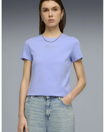 Tricou cu logo discret, Albastru azur