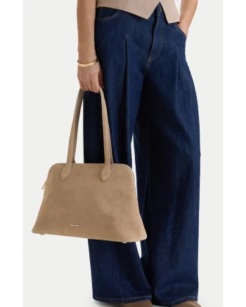 Geanta dama,  bej, piele naturala, One Size INTL