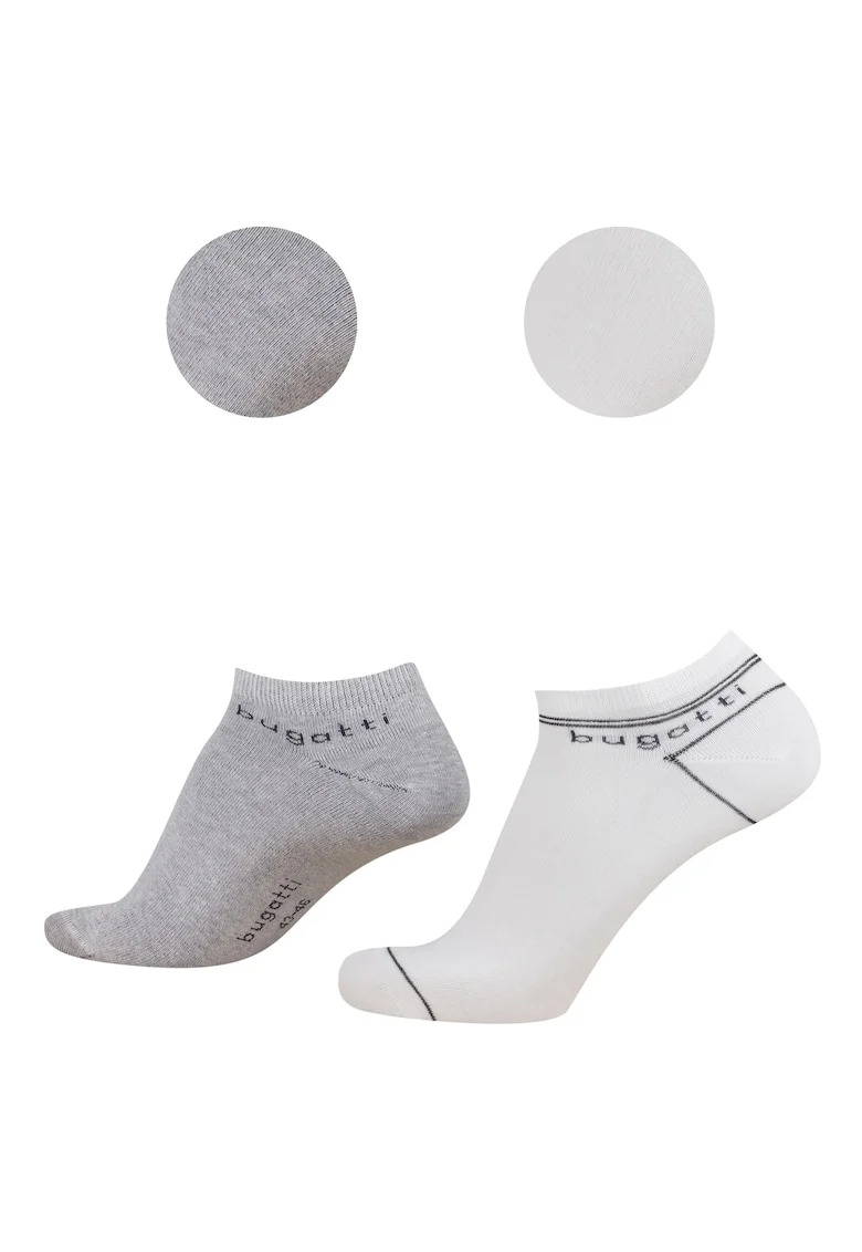 Sosete Scurte Barbati  Set 2 Perechi Alb / Albastru din Bumbac, 61131, Alb/Gri