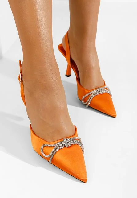 Pantofi stiletto slingback Arisha portocalii
