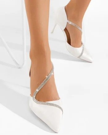 Pantofi stiletto eleganti albi Lavada V2