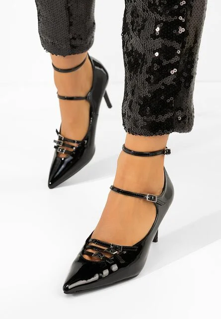 Pantofi cu toc stiletto Monalisa negri