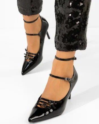 Pantofi cu toc stiletto Monalisa negri