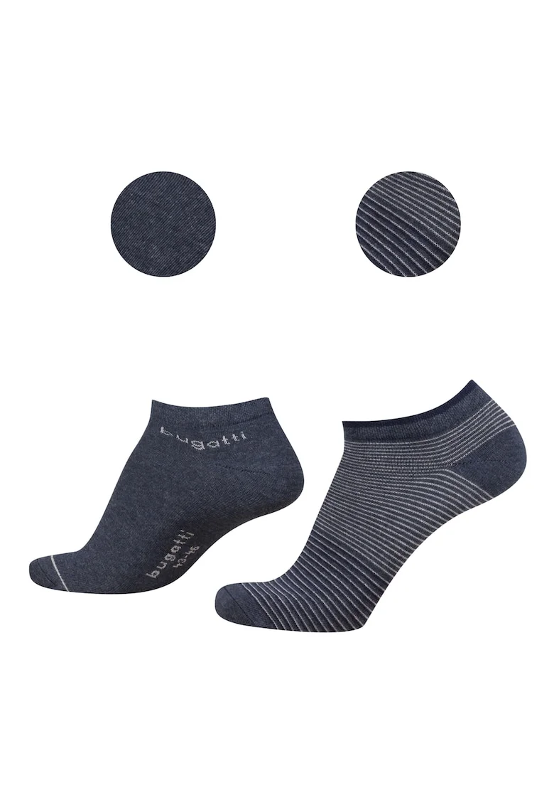 Sosete Scurte Barbati  Set 2 Perechi Gri din Bumbac, 61122, Albastru indigo