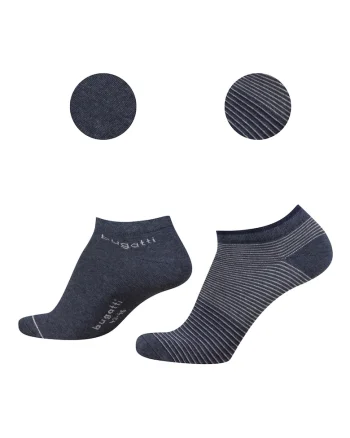 Sosete Scurte Barbati  Set 2 Perechi Gri din Bumbac, 61122, Albastru indigo