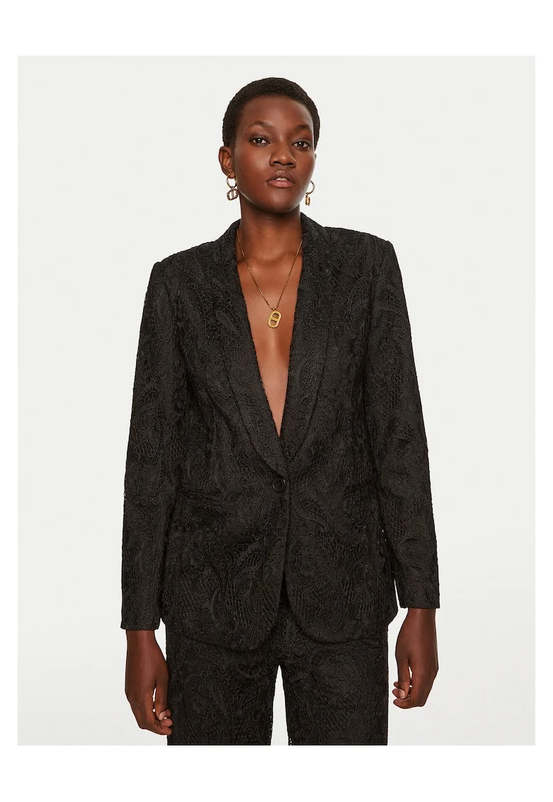 Sacou,  Poliester, 48 EU, Negru,
