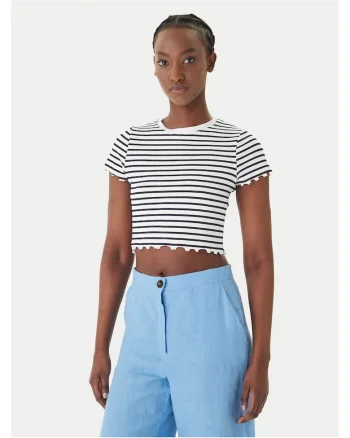 Tricou dama,  slim fit, bleumarin/alb, poliamida/elastan