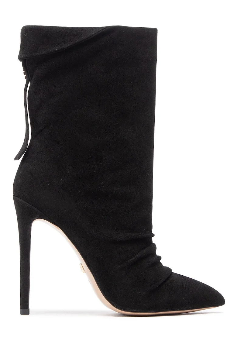 Botine dama,  piele naturala, stiletto, negru,