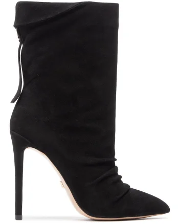 Botine dama,  piele naturala, stiletto, negru,