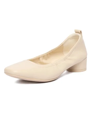 Pantofi dama,  piele naturala, toc mic, bej