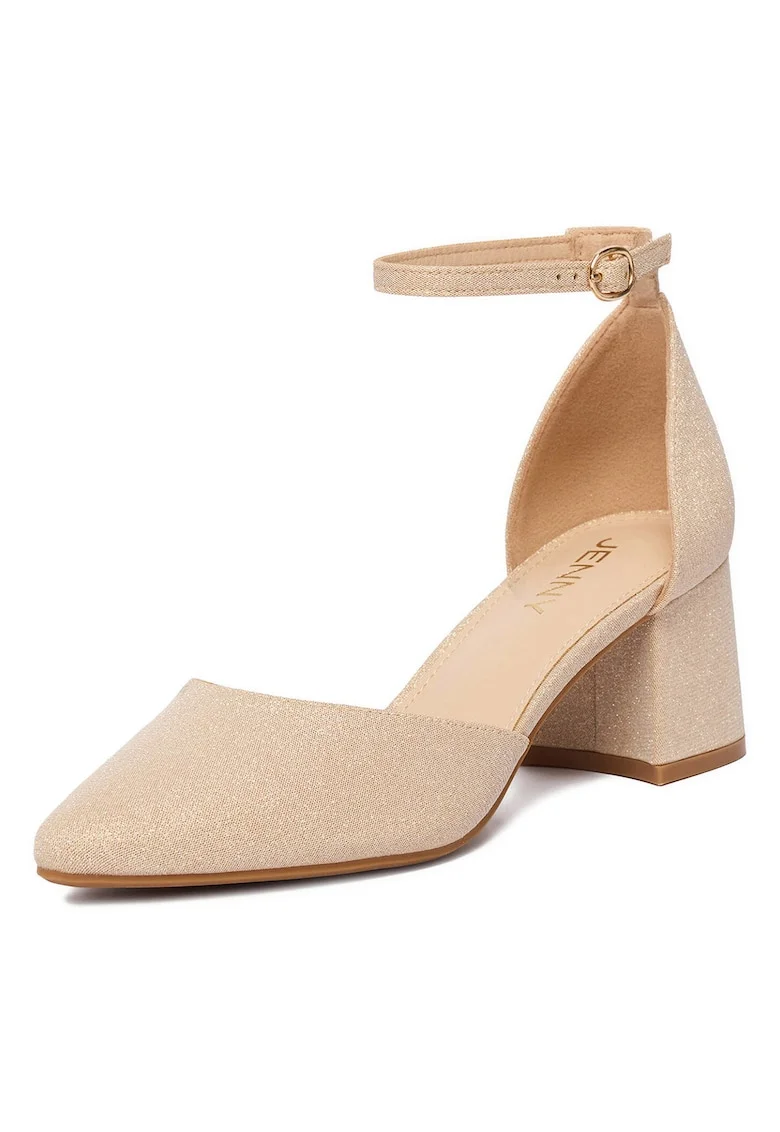 Pantofi dama,  clasic, bej, textil