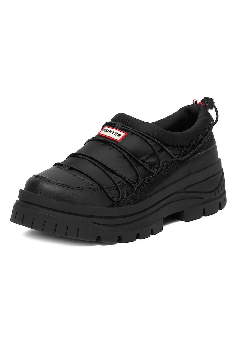 Cizme de zapada dama,  flatform, rezistente la apa, negru, material textil