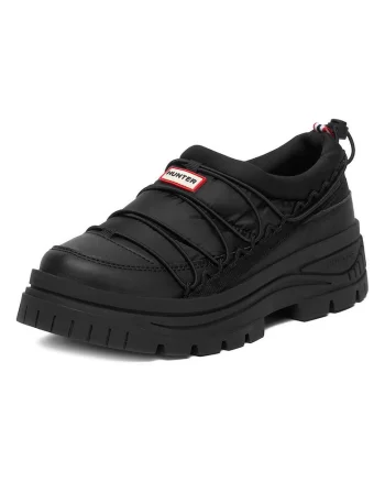 Cizme de zapada dama,  flatform, rezistente la apa, negru, material textil