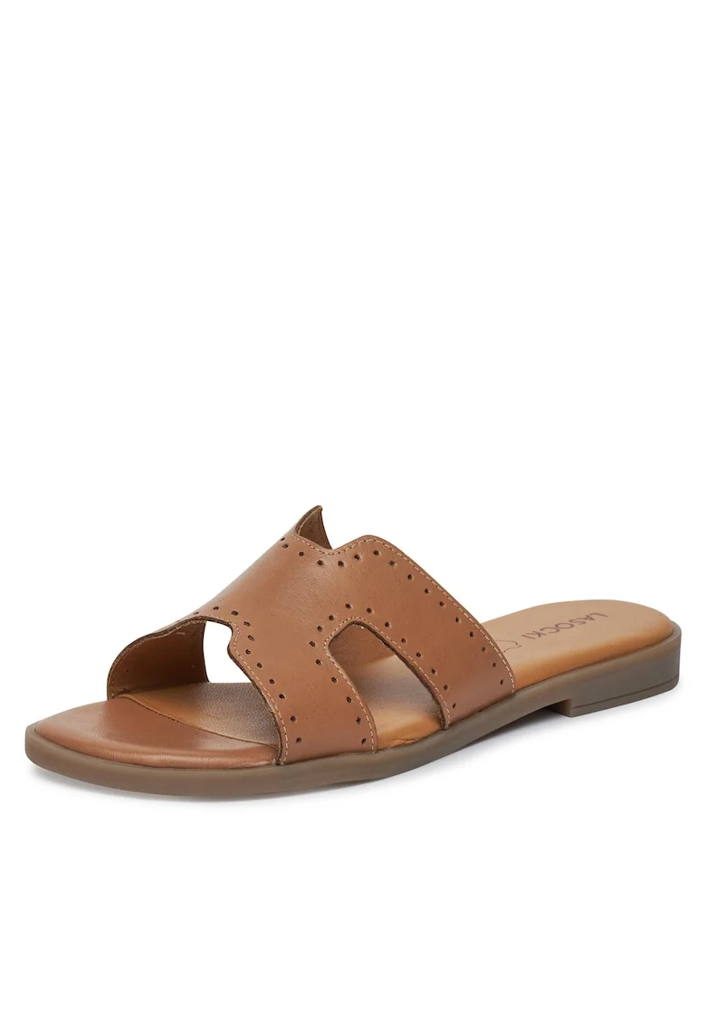 Papuci dama,  piele naturala, maro, confortabili, eleganti