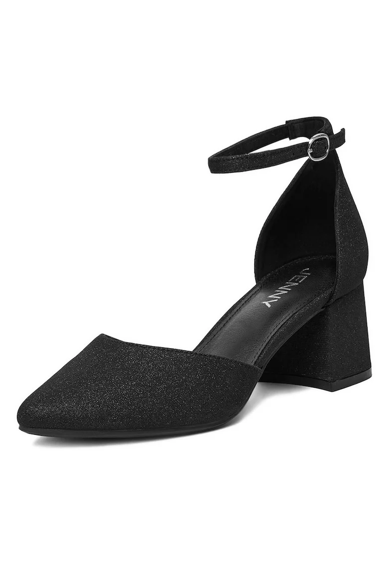 Pantofi  clasic, negru, textil