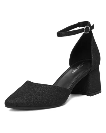 Pantofi  clasic, negru, textil