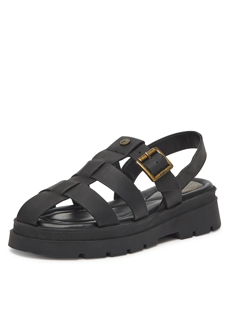 Sandale barbat,  piele naturala, negru, 37 EU,