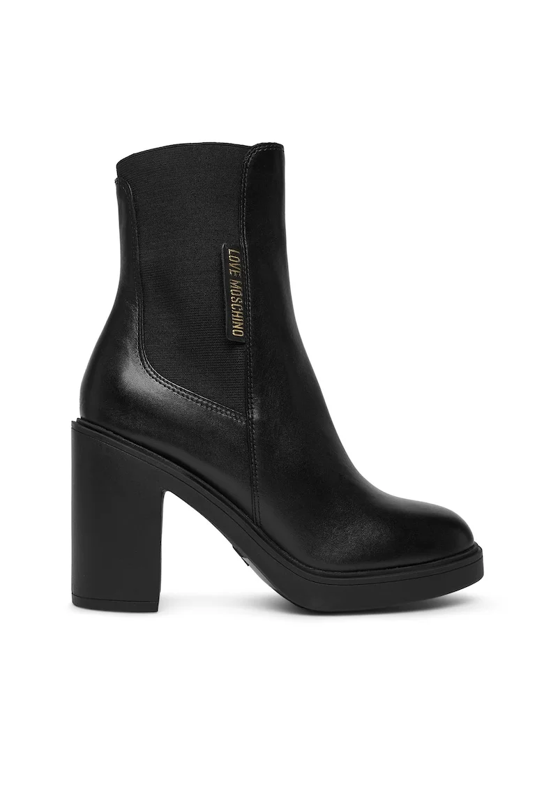Botine femeie,  piele naturala, negru,