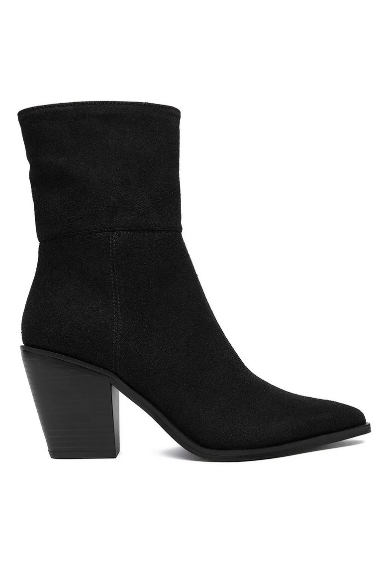 Botine femeie,  textil, negru,