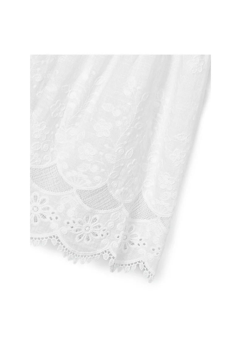 Rochie fete,  bumbac, alb, fermoar