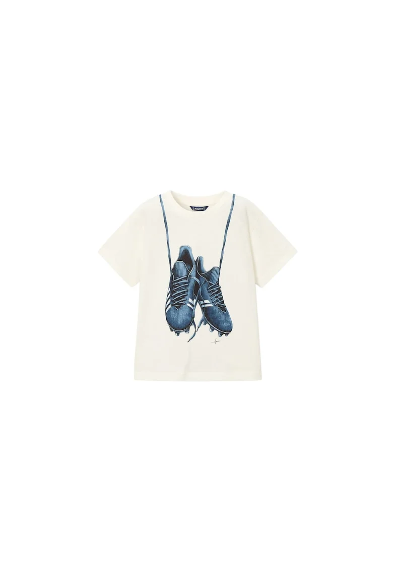 Tricou copii,  cu model, din bumbac 100%, alb