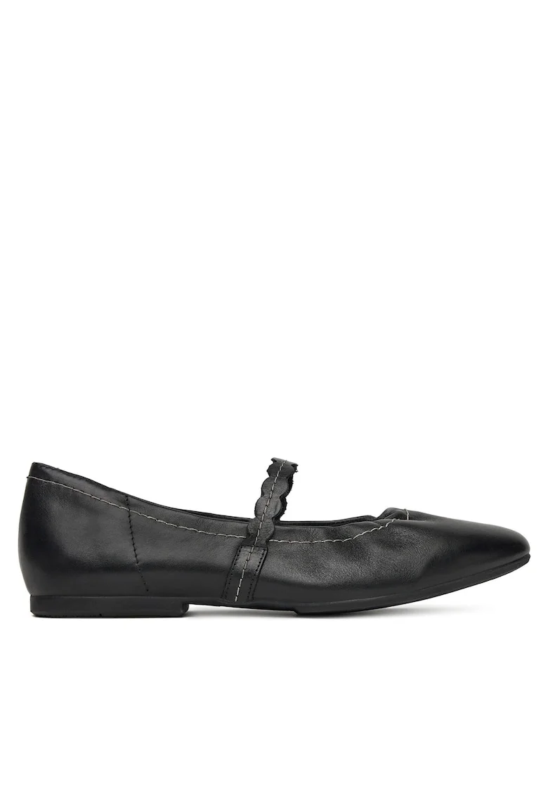 Balerini dama,  piele naturala, negru, eleganta si confort