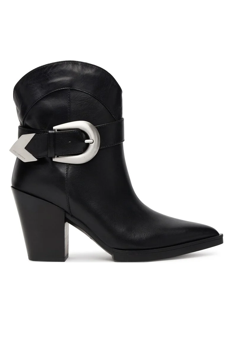 Botine femei,  piele naturala, negru,
