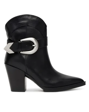 Botine femei,  piele naturala, negru,