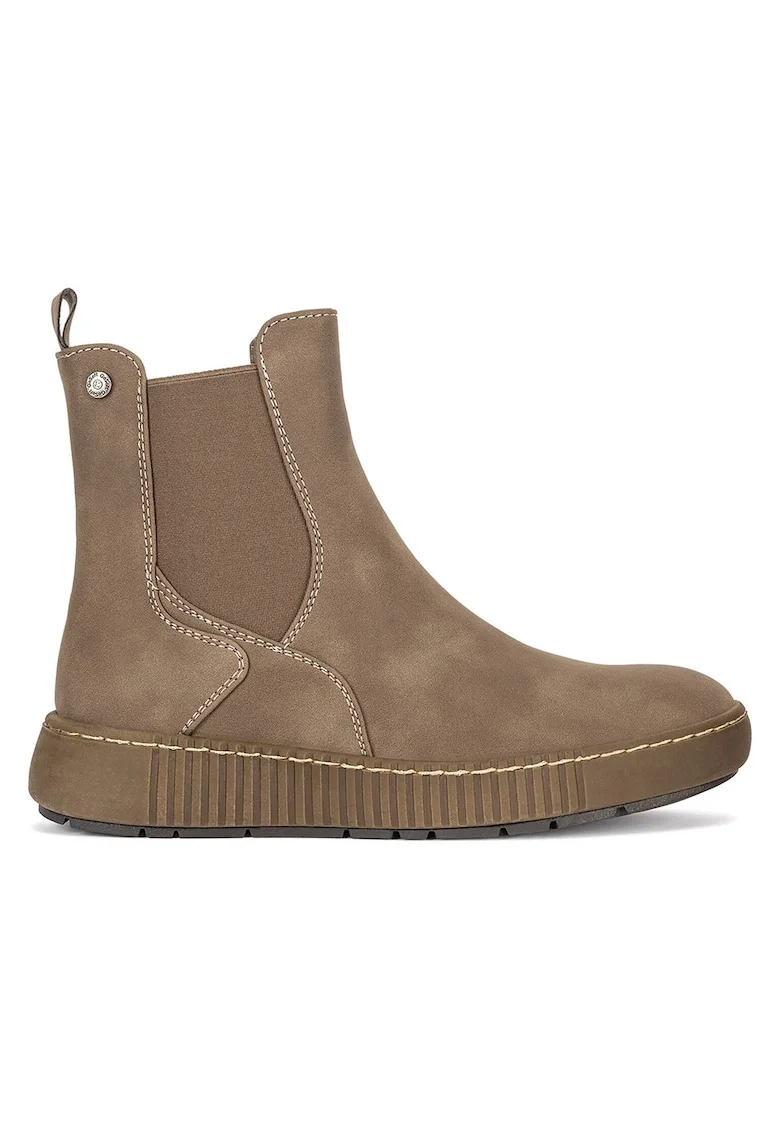 Botine femeie,  piele ecologica, bej,