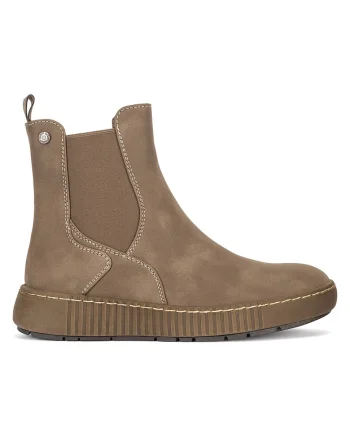Botine femeie,  piele ecologica, bej,