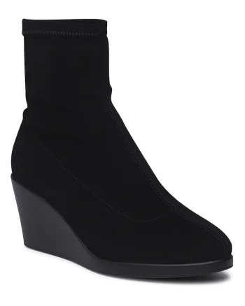 Botine femei,  material textil, negru, 38 EU,
