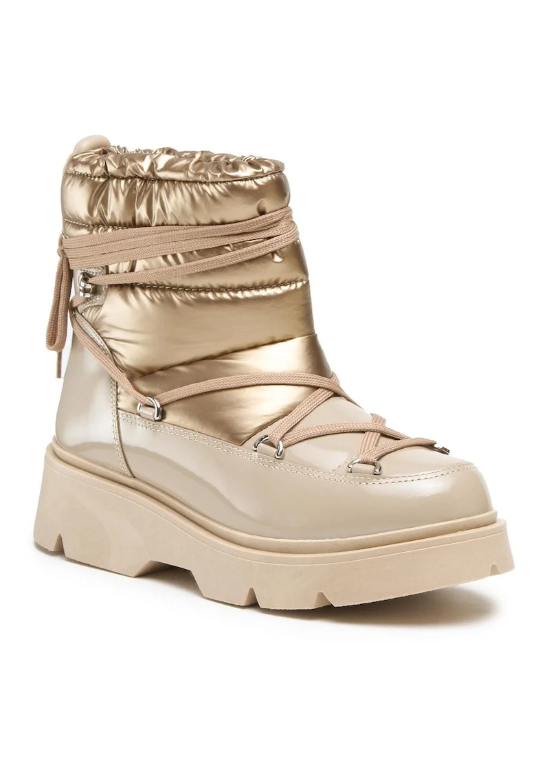 Botine femeie,  material textil, bej,