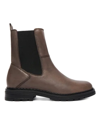 Botine femeie,  piele naturala, gri,