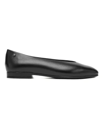 Balerini dama,  piele naturala, negru,