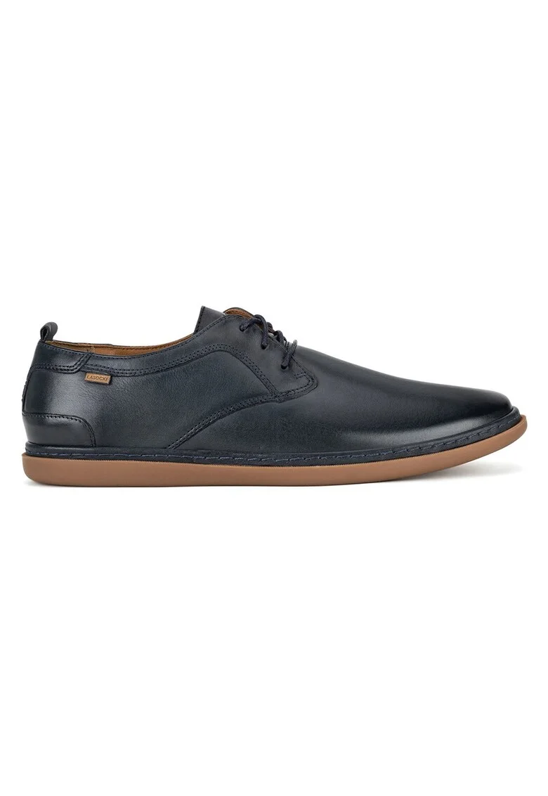 Pantofi barbati,  piele naturala, albastru, confortabil,