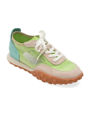 Pantofi sport FLAVIA PASSINI verzi, 56132, din material textil si piele naturala