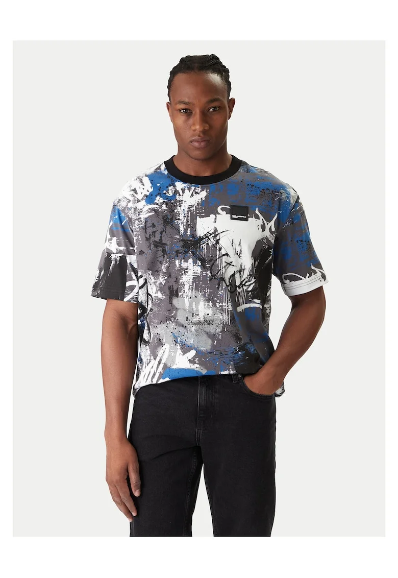 Tricou barbati,  bumbac organic, multicolor, Multicolor