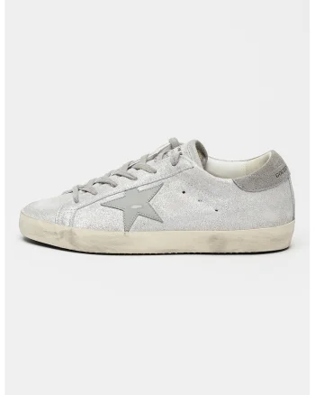 Pantofi sport Super-Star Classic din piele cu detalii stralucitoare, Gri deschis/Argintiu