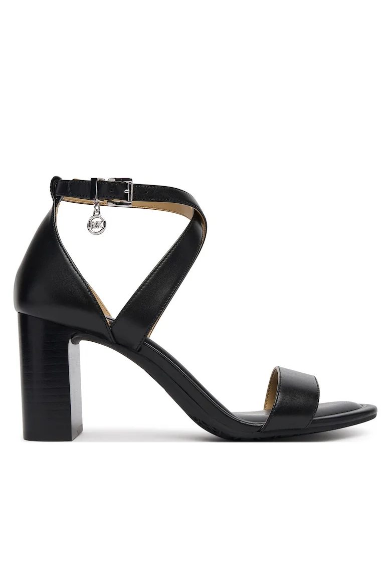 Sandale negre Michael Kors toc stabil, Negru