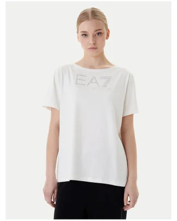 Tricou dama,  slim fit, alb, bumbac/elastan, Alb