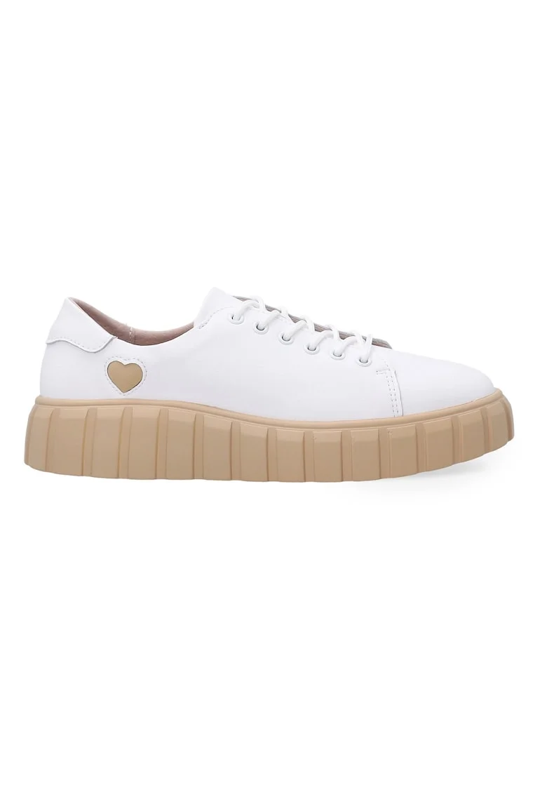 Pantofi sport din piele cu detaliu cu inima
