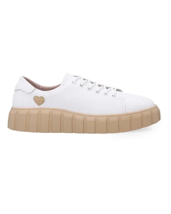 Pantofi sport din piele cu detaliu cu inima