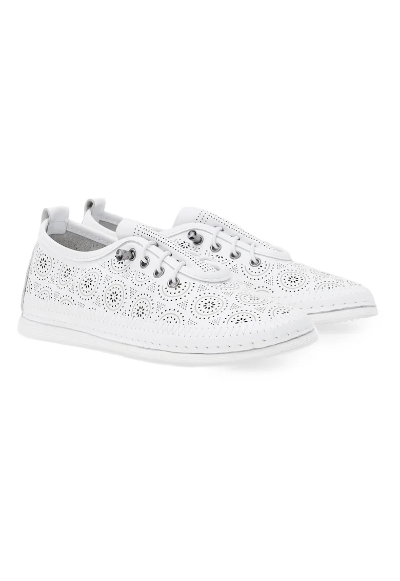 Pantofi sport din piele cu design ajurat
