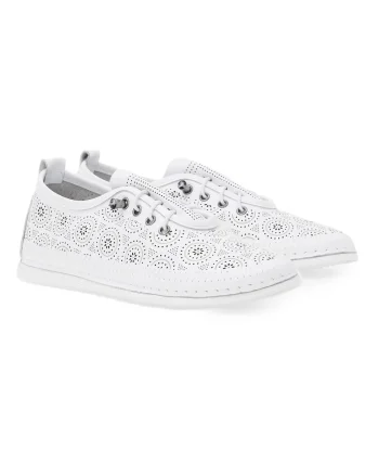 Pantofi sport din piele cu design ajurat